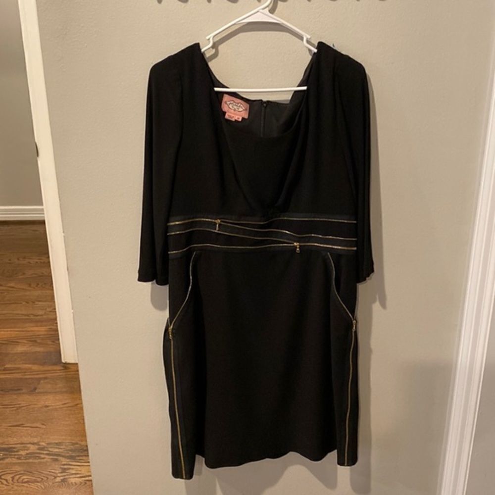 Phoebe Couture Navy Blue Zipper Dress